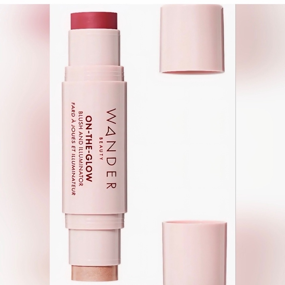 Wander Beauty On-the-Glow Blush & Illuminator Stick Strawberry Fields & Nude Glo